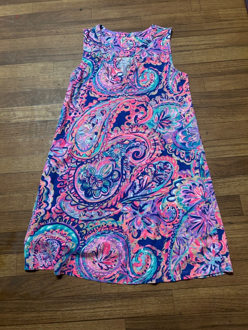 Lilly Pulitzer Multicolor Paisley Shift Dress — Pink, Navy & Turquoise - Picture 2 of 6